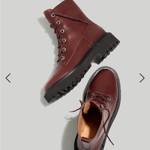 Madewell Rayna Lace-Up Leather Boots
